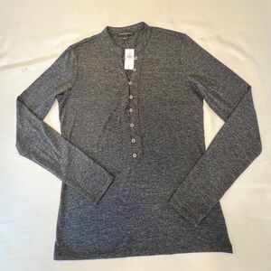 Banana Republic Factory Charcoal Buttoned Henley